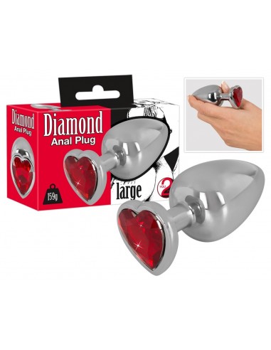 Plug Anal Diamond Coeur Rouge - Large